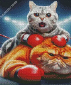 fat cat and fit cat art Diamond By Numbers