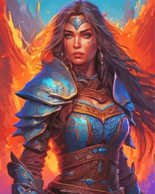 fierce female warrior Diamond Paintings