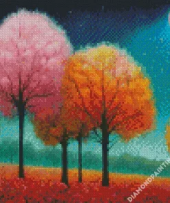 full moon landscape art Diamond By Numbers