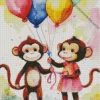 fun monkeys and balloons art Diamond By Numbers