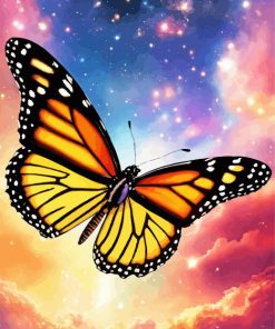 galaxy butterfly ilustration Diamond By Numbers
