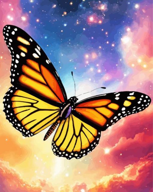 galaxy butterfly ilustration Diamond By Numbers