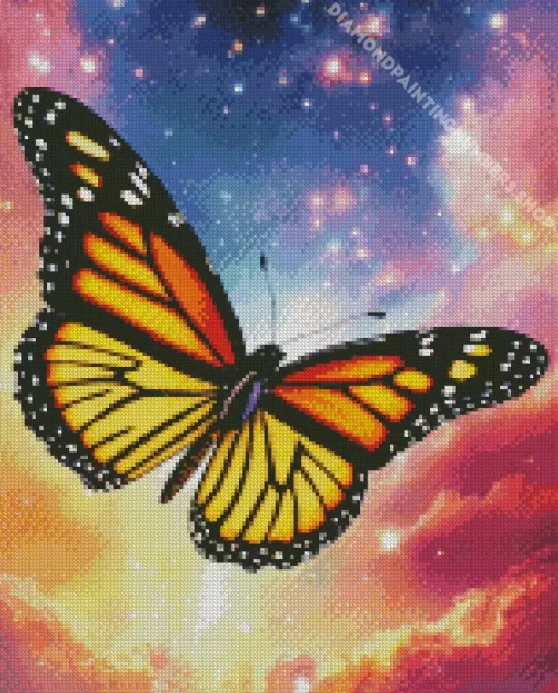 galaxy butterfly ilustration Diamond By Numbers