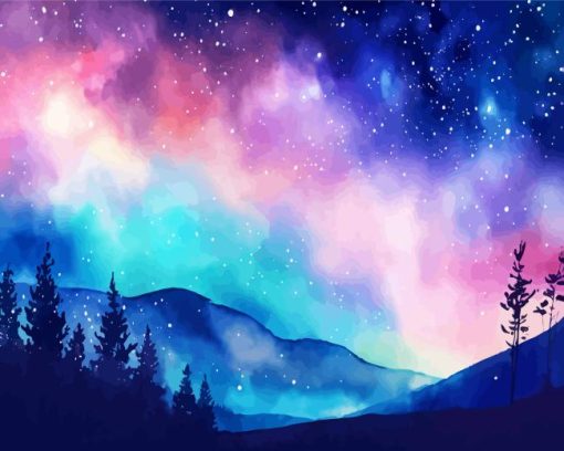 galaxy landscape Diamond By Numbers
