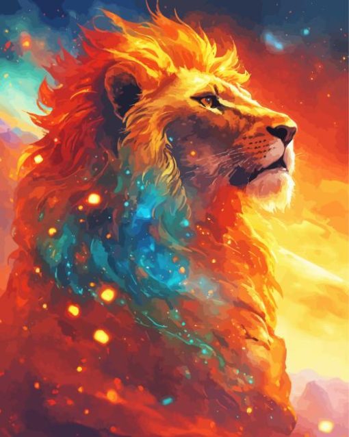 galaxy lion art Diamond By Numbers
