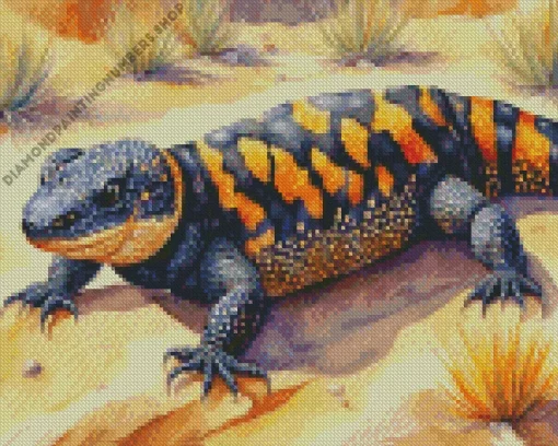 gila monster Diamond With Numbers