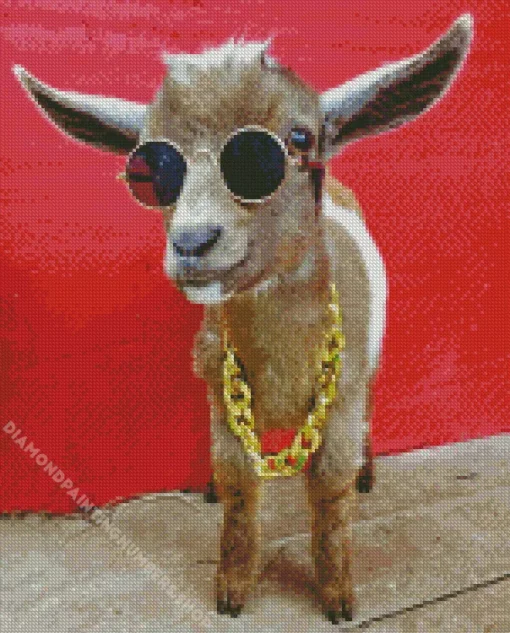 goat with sunglasses Diamond With Numbers