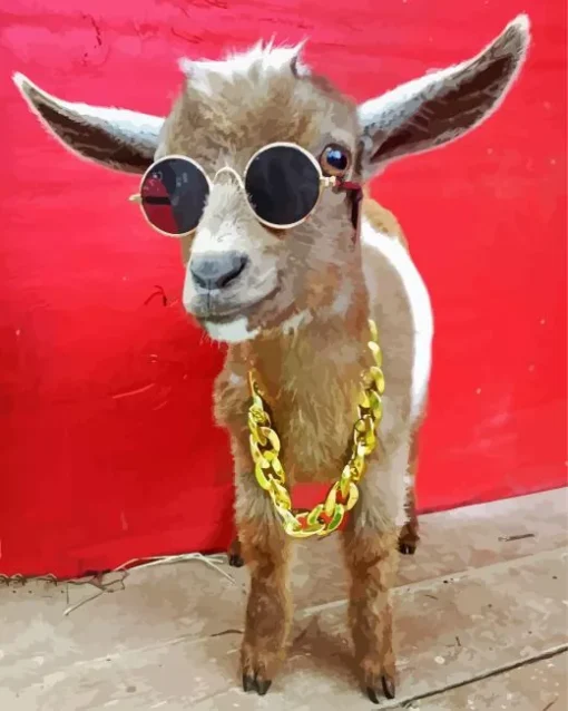 goat with sunglasses Diamond With Numbers