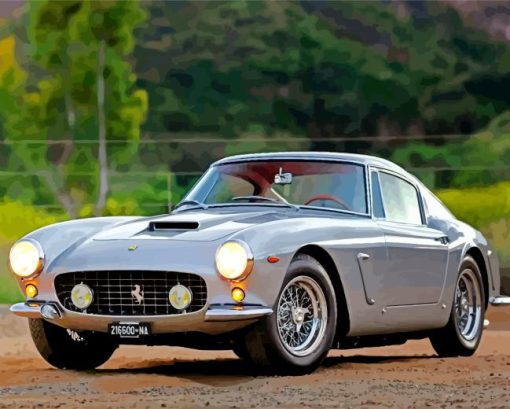 grey ferrari Diamond By Numbers