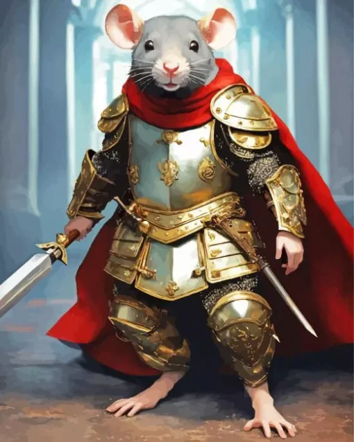 grey warrior mouse Diamond Paintings
