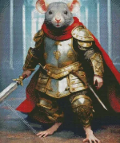 grey warrior mouse Diamond Paintings