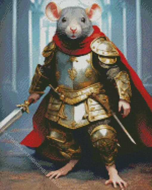 grey warrior mouse Diamond Paintings
