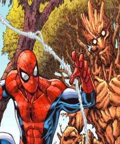 groot and spider man heroes Diamond By Numbers