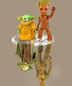 groot and yoda water reflection Diamond By Numbers