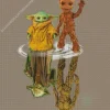 groot and yoda water reflection Diamond By Numbers