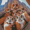 group of owls birds Diamond By Numbers