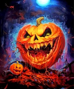 halloween evil pumpkin Diamond By Numbers