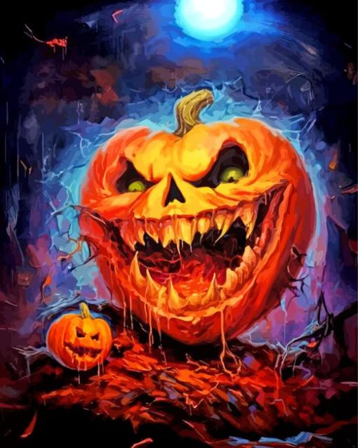 halloween evil pumpkin Diamond By Numbers