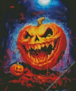 halloween evil pumpkin Diamond By Numbers