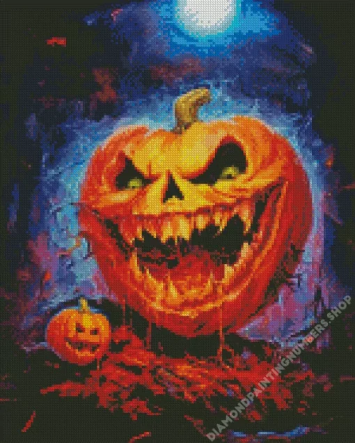 halloween evil pumpkin Diamond By Numbers