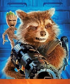 mad groot rocket racoon Diamond Dotz