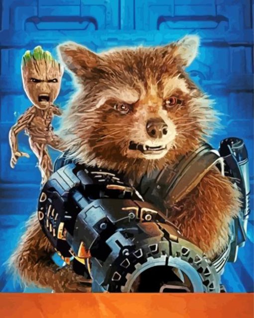 mad groot rocket racoon Diamond Dotz