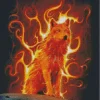 orange fire wolf art Diamond Paintings