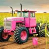pink tractor Diamond By Numbers