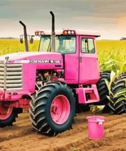 pink tractor Diamond By Numbers