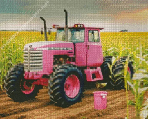 pink tractor Diamond By Numbers