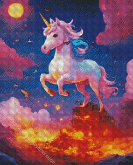 pink unicorn Diamond By Numbers