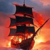 pirate ship silhouette Diamond By Numbers