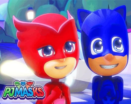 pj masks animation Diamond By Numbers