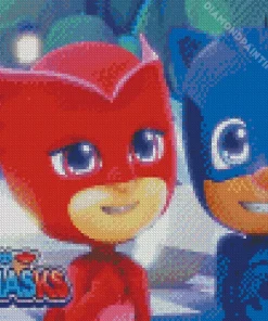 pj masks animation Diamond By Numbers