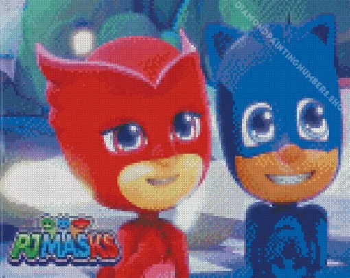 pj masks animation Diamond By Numbers