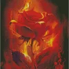 red flaming rose art Diamond Dotz