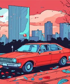 red funky car Diamond By Numbers