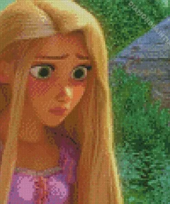 sad rapunzel princess Diamond With Numbers