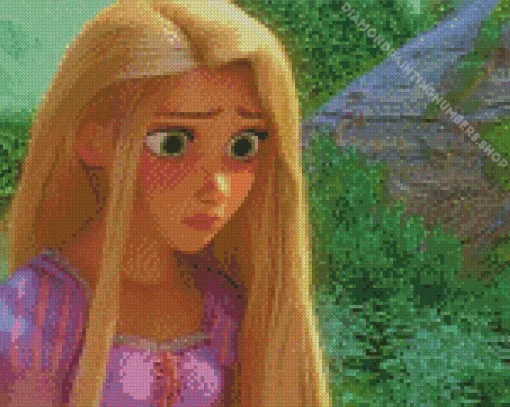 sad rapunzel princess Diamond With Numbers
