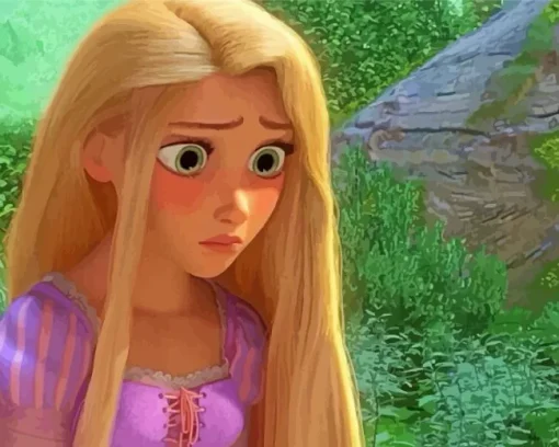 sad rapunzel princess Diamond With Numbers