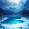 snowy frozen lake art Diamond By Numbers