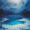 snowy frozen lake art Diamond By Numbers