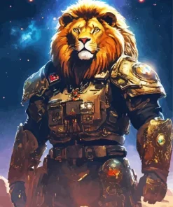 strong fantastic lion art Diamond Paintings
