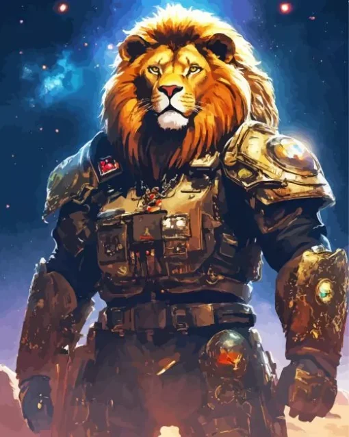 strong fantastic lion art Diamond Paintings