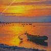 sunset boat Diamond Paintings