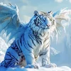 tiger with wings in snow Diamond Paints