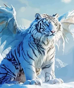 tiger with wings in snow Diamond Paints
