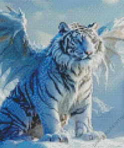 tiger with wings in snow Diamond Paints