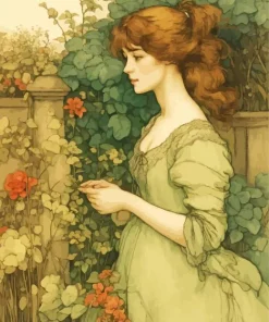 vintage girl in ewardian era Diamond Paintings