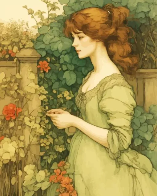 vintage girl in ewardian era Diamond Paintings